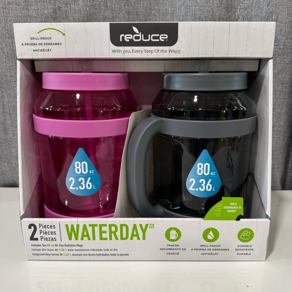 Reduce Wateryday 80 oz Mug Set - Pink and Black